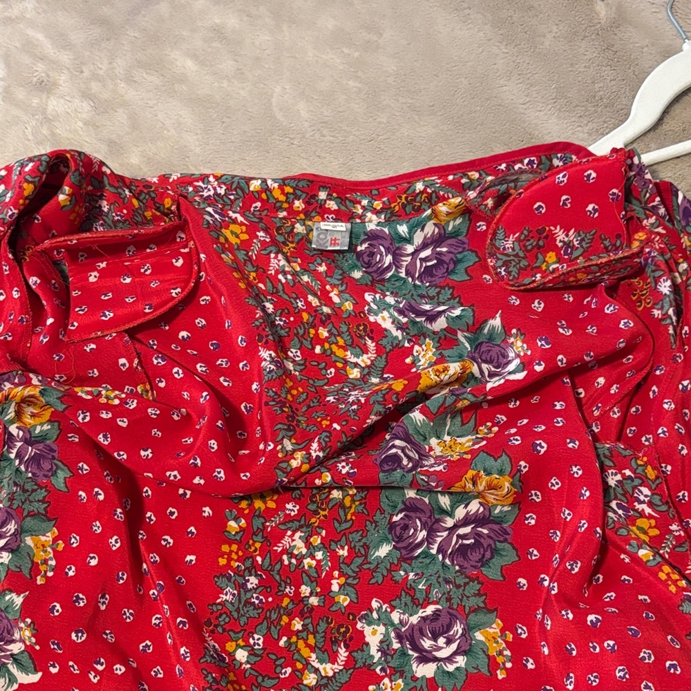 Floral Red Kimono Cardigan - Picture 6 of 7